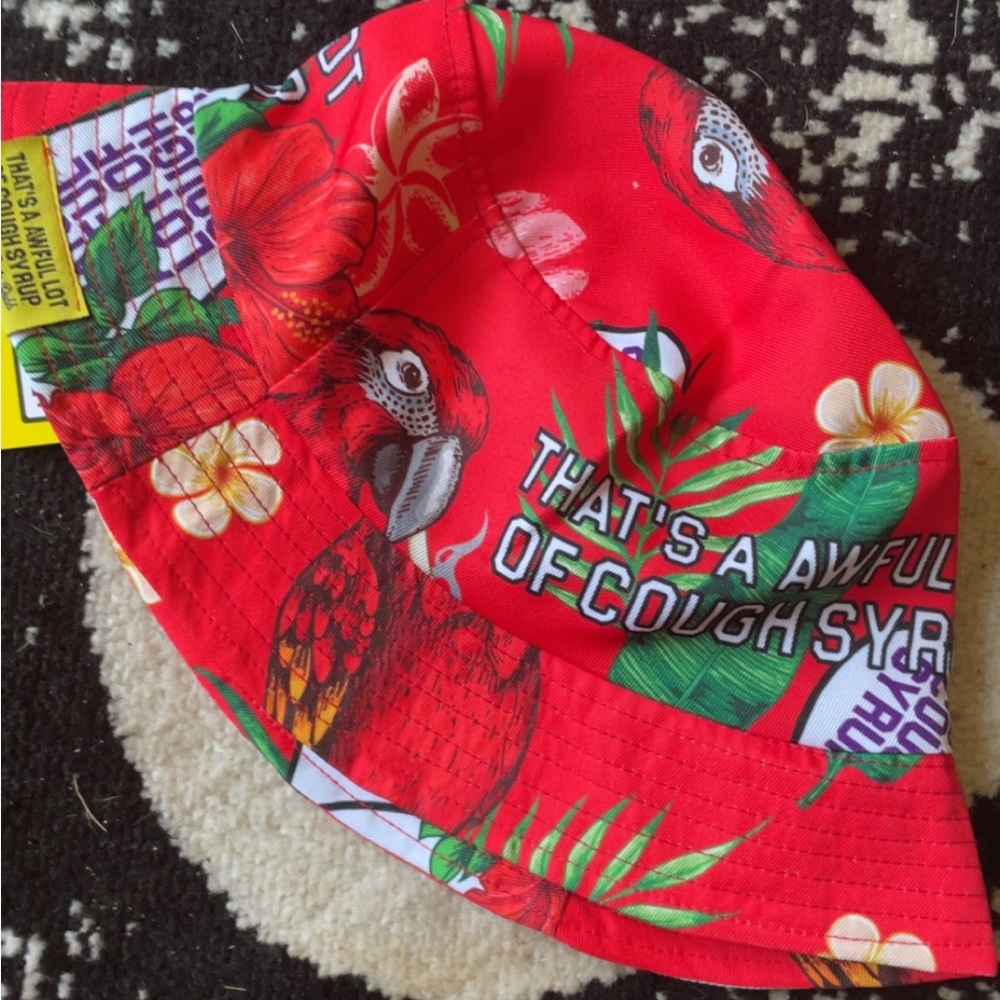 Awful lot of cough Tropical Parrot Bucket Hat - Red